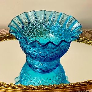 Dots and Daisies Aqua Blue candy Dish